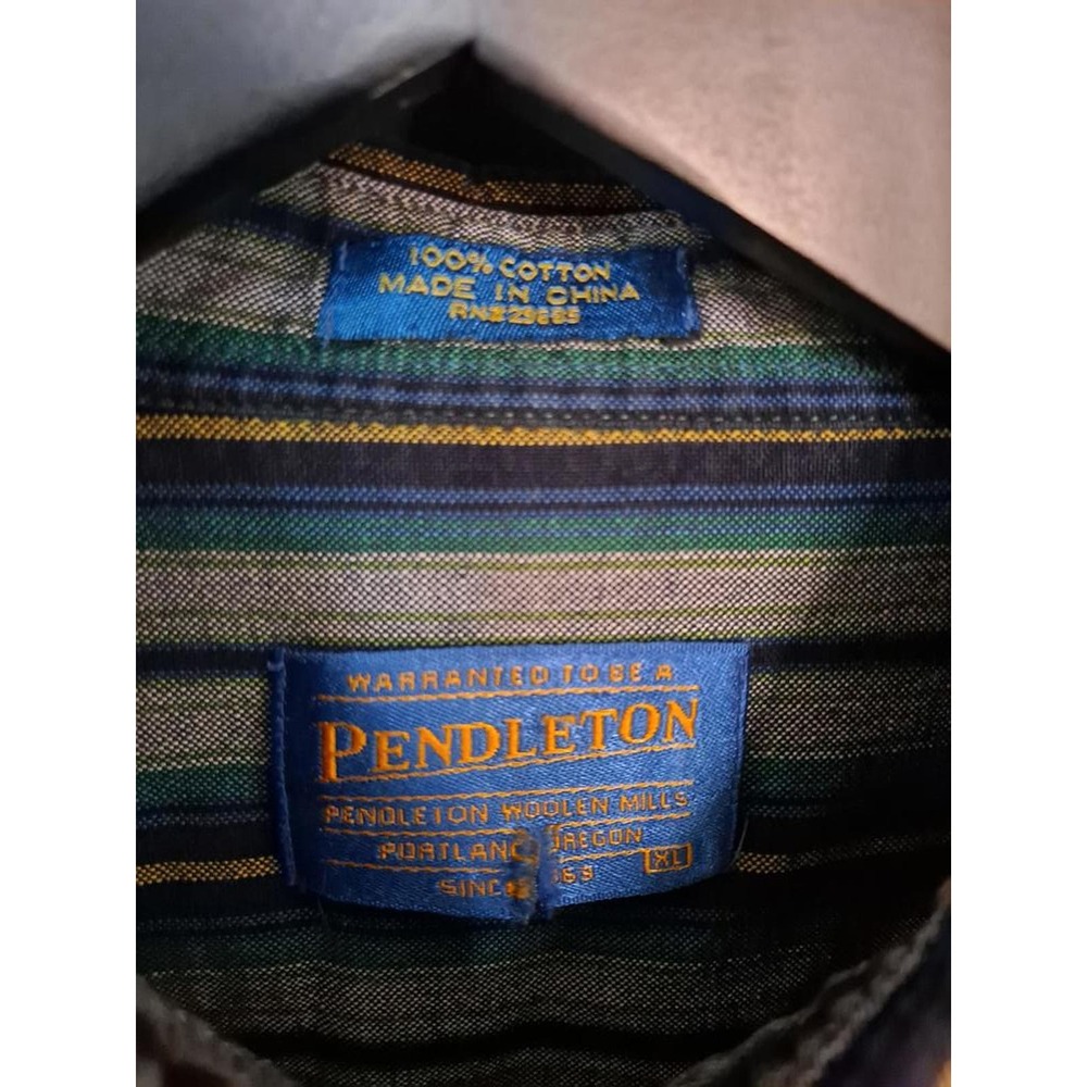 Pendleton Blue, Gray And Yellow Button Down Shirt… - image 4